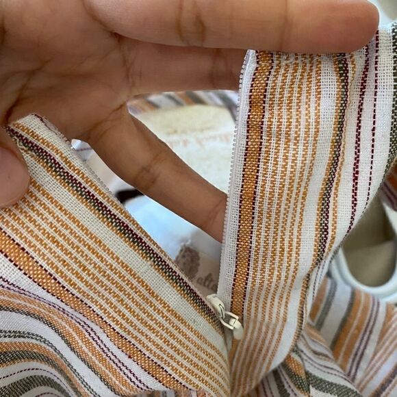 NWT Altar'd State Striped Apricot Back Tie Romper - Picture 7 of 11